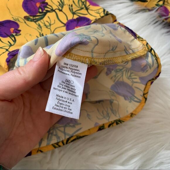 Delfi floral Sienna Ruffle Sleeve Blouse Top sz M - Picture 7 of 9